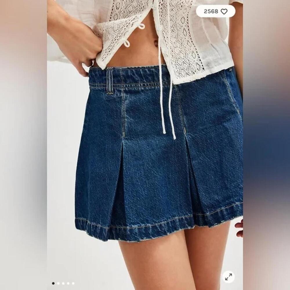 Free People Blue Mini Skirt